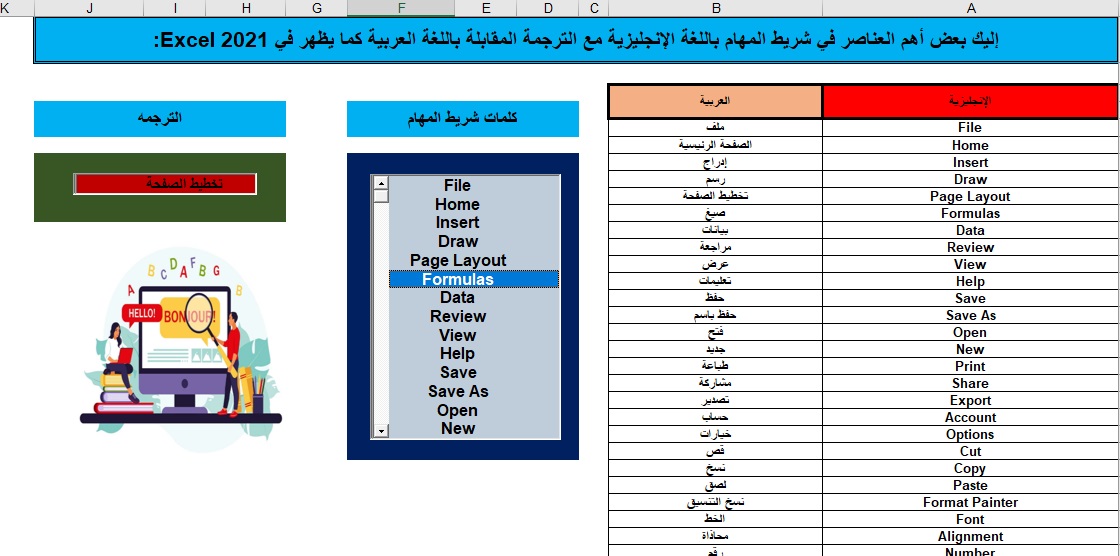 كلمات شريط المهام